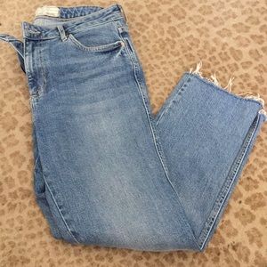 Free people straight cut blue jeans.